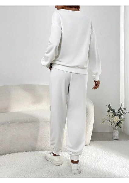 Mdb Kadın Uzun Kollu V Yakalı Pulpayetli Viskon Iki Iplik Bluz ve Pantolon fırsatları