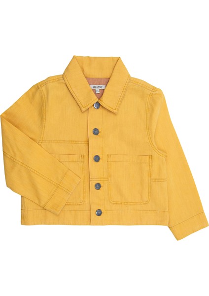 %100 Pamuk Sarı Ince Denim Yazlık Unisex Çocuk Ceket
