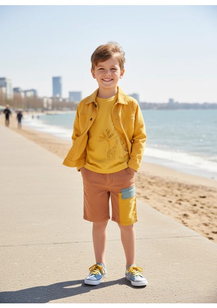 %100 Pamuk Sarı Ince Denim Yazlık Unisex Çocuk Ceket fırsatları