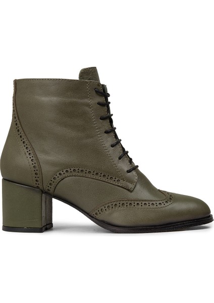 Kadın Hakiki Deri Yeşil Bot - A3009ZYSLC01