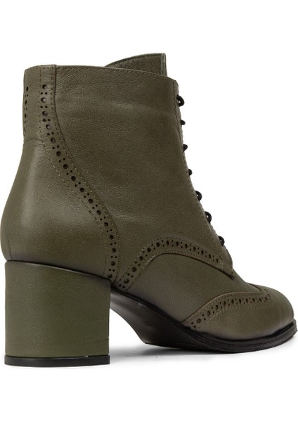 Kadın Hakiki Deri Yeşil Bot - A3009ZYSLC01 fiyatları