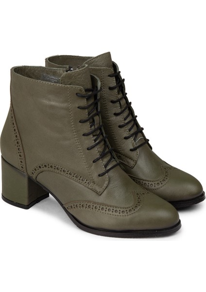 Kadın Hakiki Deri Yeşil Bot - A3009ZYSLC01 modelleri