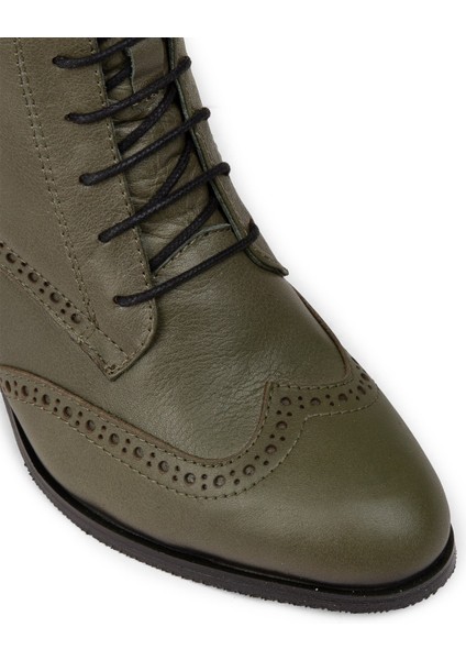 Kadın Hakiki Deri Yeşil Bot - A3009ZYSLC01 fırsatları