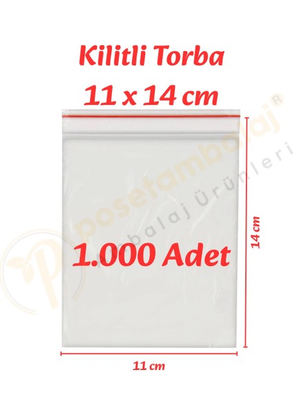 11x14 cm. Kilitli Torba (1.000 Adet)