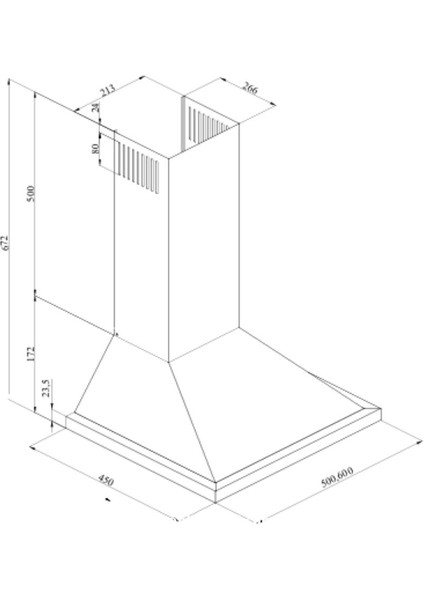 HR50060A Duvar Tipi Rustik Davlumbaz, Antrasit Renk, 60 cm Retro modelleri