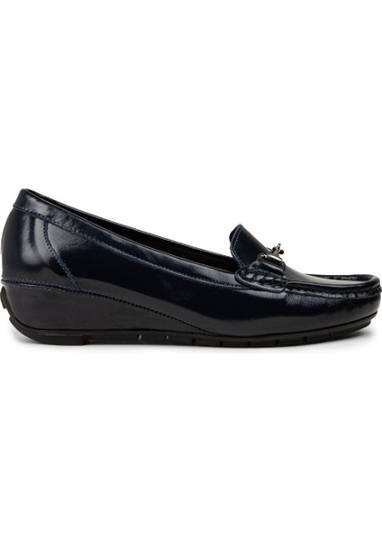 Kadın Hakiki Rugan Lacivert Günlük Ayakkabı - DL747ZLCVC01