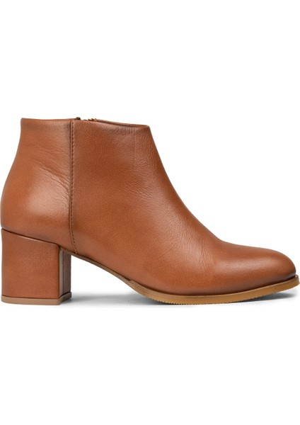 Kadın Hakiki Deri Taba Renk Fermuarlı Bot - A3324ZTBAC01