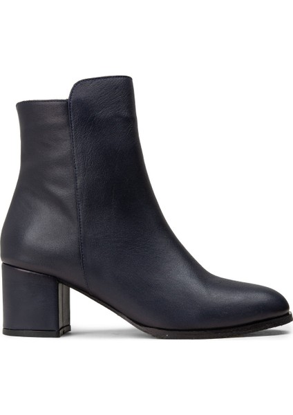 Kadın Hakiki Deri Lacivert Fermuarlı Bot - A5810ZLCVC01