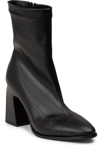 Kadın Siyah Fermuarlı Topuklu Bot - H1503ZSYHC01 indirimleri