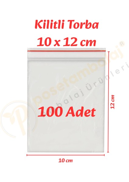10x12 cm. Kilitli Torba (100 Adet)