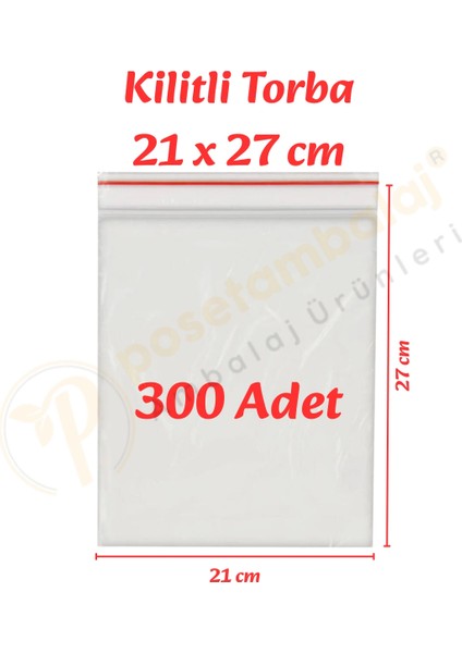 21X27 Cm. Kilitli Torba (300 Adet)
