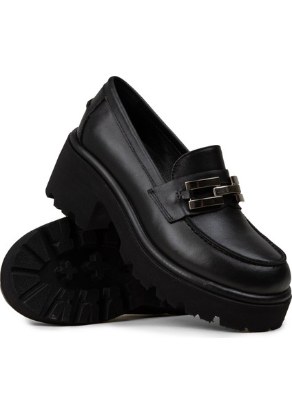 Kadın Hakiki Deri Siyah Platform Makosen - 82412ZSYHC01 modelleri