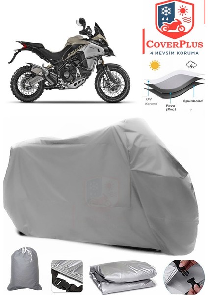Ducati Multistrada 1200 Motor Brandası Gri Motorsiket Brandası Motor Örtüsü Çadır Su Geçirmez Motosiklet Kılıfı Motor Brandası