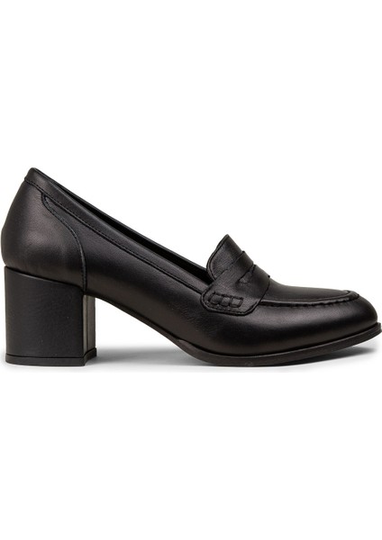 Kadın Hakiki Deri Siyah Topuklu Makosen - A3440ZSYHM01