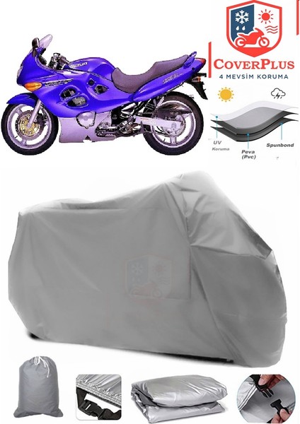 Suzuki Gsx 600 F Gri Motorsiket Brandası Motor Örtüsü Çadır Su Geçirmez Motosiklet Kılıfı Motor Brandası