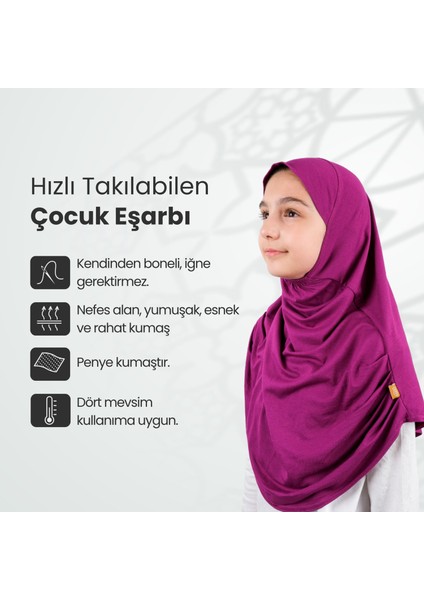 Pratik Hazır Geçmeli Çocuk Şal Fuşya fiyatları