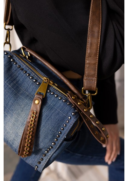 Linda Kadin Kot Denim Taş Detay Ister Çapraz Aski Ister Omuz Askili Ithal Kot Çanta indirimleri
