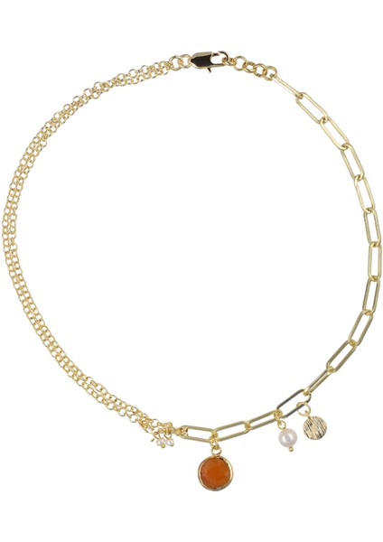 Turuncu - Altın Kolye Mae Necklace