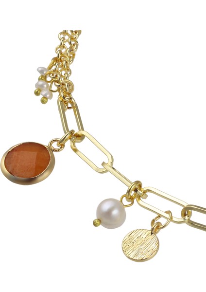 Turuncu - Altın Kolye Mae Necklace fiyatları