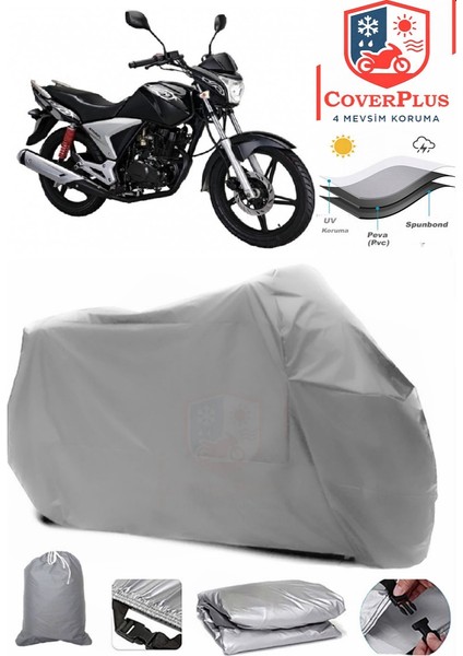 Lifan EM150L Gri Motorsiket Brandası Motor Örtüsü Çadır Su Geçirmez Motosiklet Kılıfı Motor Brandası