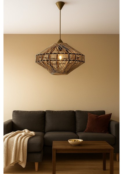 Doğal,el Yapımı Bohem,rustik,modern,jüt,sarkıt Avize