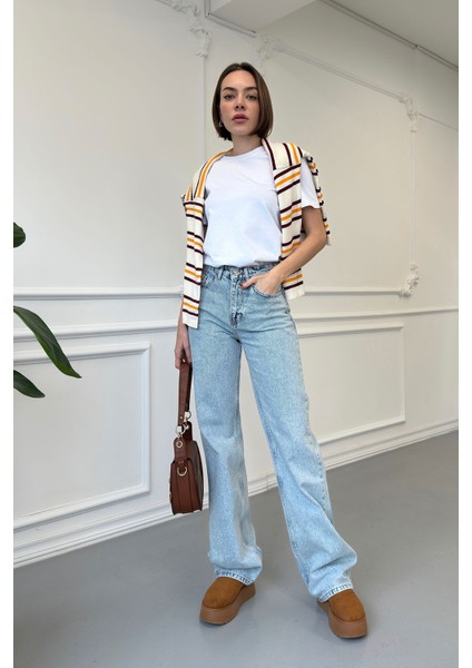 Taşlı Orijinal Jean- Mavi