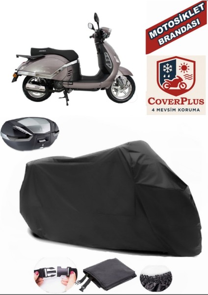 Mondial 150 Znx Siyah Arka Çanta Uyumlu Motorsiket Brandası Motor Örtüsü Çadır Su Geçirmez Motosiklet Kılıfı Motor Brandası