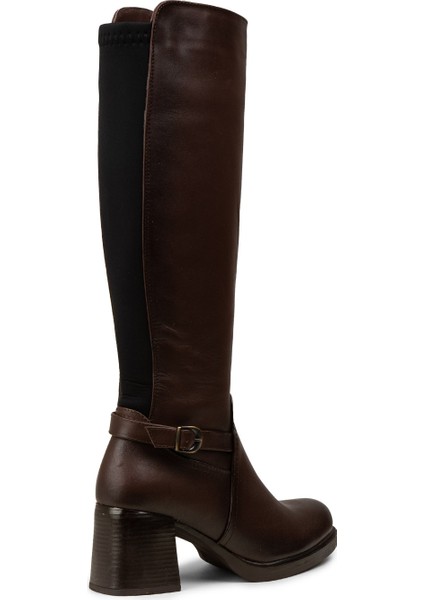 Kadın Kahverengi Hakiki Deri Fermuarlı Çizme - M3102ZKHVC01 fiyatları