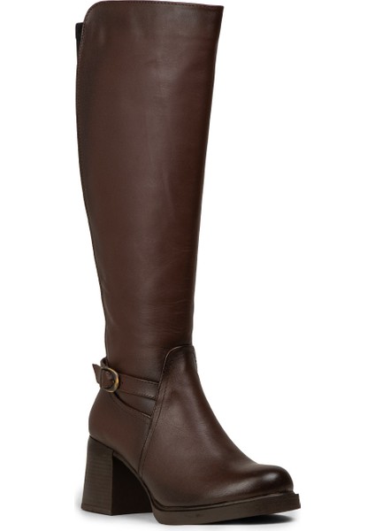 Kadın Kahverengi Hakiki Deri Fermuarlı Çizme - M3102ZKHVC01 indirimleri