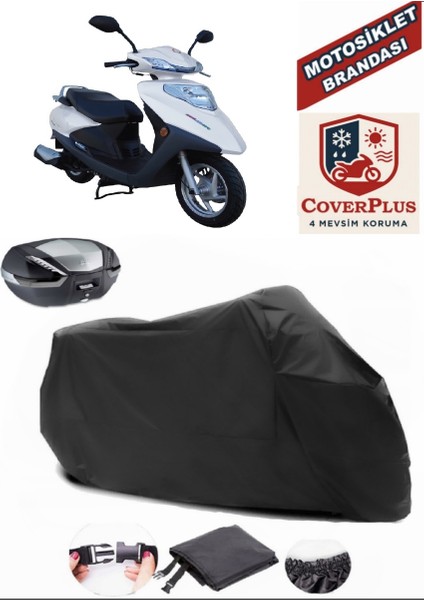 Motolux Ceo 110 Siyah Arka Çanta Uyumlu Motorsiket Brandası Motor Örtüsü Çadır Su Geçirmez Motosiklet Kılıfı Motor Brandası