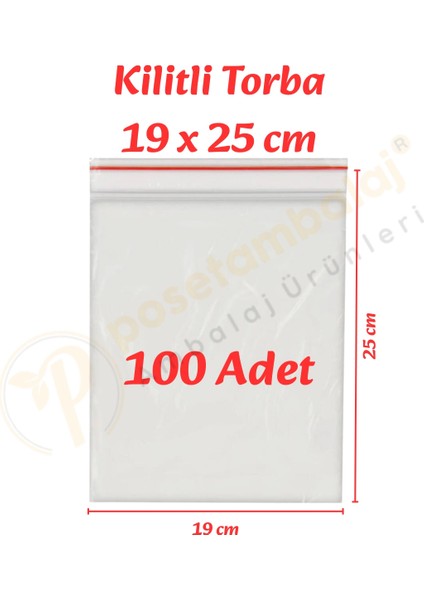 19X25 Cm. Kilitli Torba (100 Adet)