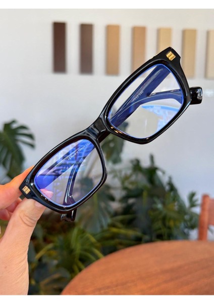 Kona Siyah Dikdörtgen Unisex Kadın Erkek Mavi Işık Korumalı Gözlük fırsatları