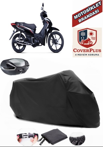 Kuba SJ50 Pro Siyah Arka Çanta Uyumlu Motorsiket Brandası Motor Örtüsü Çadır Su Geçirmez Motosiklet Kılıfı Motor Brandası