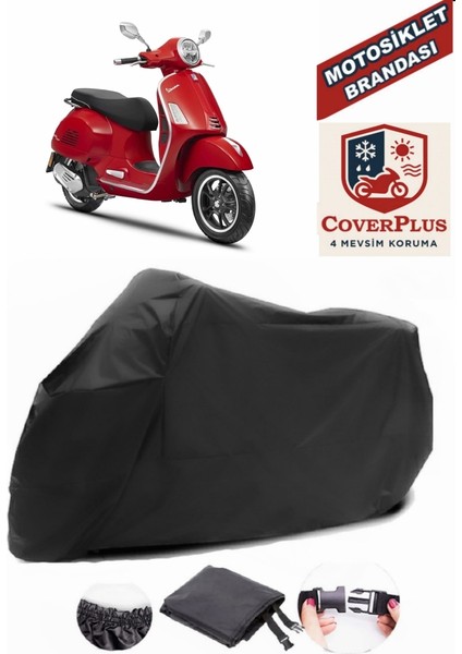 Vespa Gts 150 Abs Siyah Motorsiket Brandası Motor Örtüsü Çadır Su Geçirmez Motosiklet Kılıfı Motor Brandası