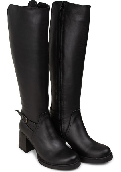 Kadın Hakiki Deri Siyah Fermuarlı Çizme - M3102ZSYHC01 modelleri