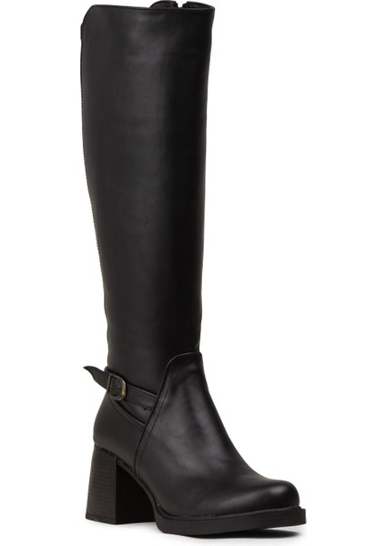 Kadın Hakiki Deri Siyah Fermuarlı Çizme - M3102ZSYHC01 indirimleri