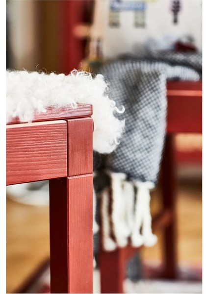 Pınntorp Mutfak Masası Açık Kahverengi Kırmızı 125 x 75 cm 4 Kişilik fırsatları