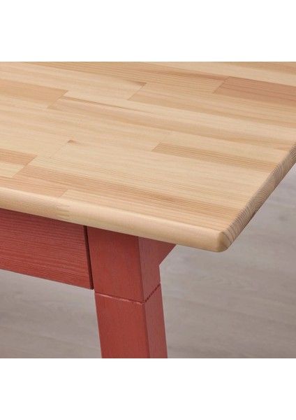 Pınntorp Mutfak Masası Açık Kahverengi Kırmızı 125 x 75 cm 4 Kişilik
