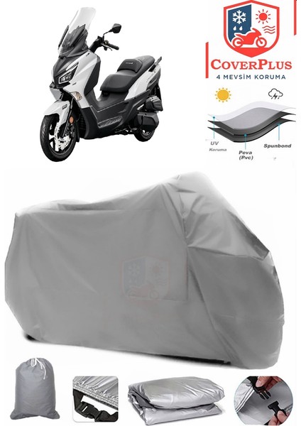 Sym Joymax Z 250 Gri Motorsiket Brandası Motor Örtüsü Çadır Su Geçirmez Motosiklet Kılıfı Motor Brandası
