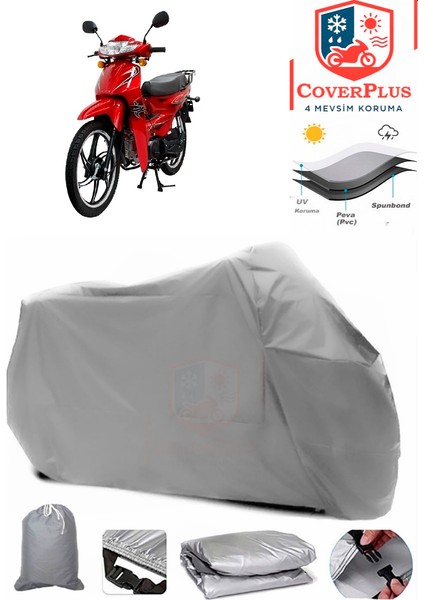 Mondial 100 Sfc Snappy x Gri Motorsiket Brandası Motor Örtüsü Çadır Su Geçirmez Motosiklet Kılıfı Motor Brandası