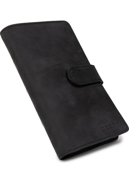 Erkek Hakiki Nubuk Siyah Telefon Bölmeli Dikey Cüzdan - 00803MSYHZ01 fiyatları