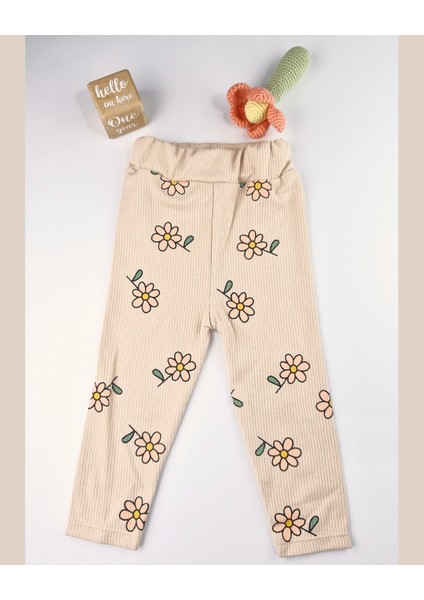 Kız Bebek Fiyonklu Karakter Baskılı 2’li Takım – Pudra / Gül Kurusu / Yavruağzı (6–24 Ay)