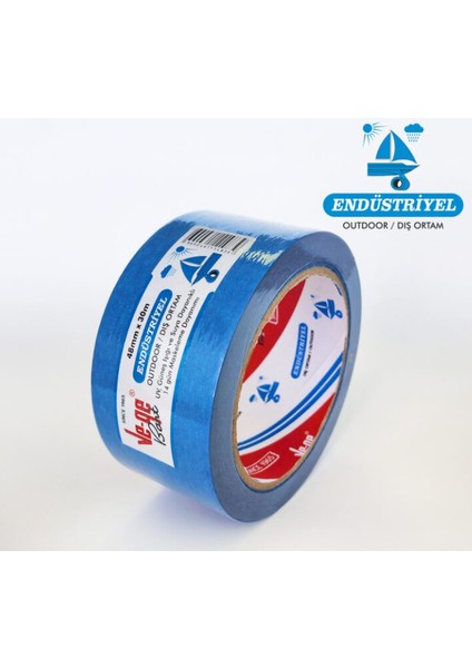Vege Endüstriyel Maskeleme Bandı 48MM x 30M – Uv, Güneş Işığı ve Suya Dayanıklı | Dış Mekan Kullanımına Uygun | 14 Gün Maskeleme Dayanımı | Boya, Inşaat ve Tamir Işleri Için Profesyonel Bant