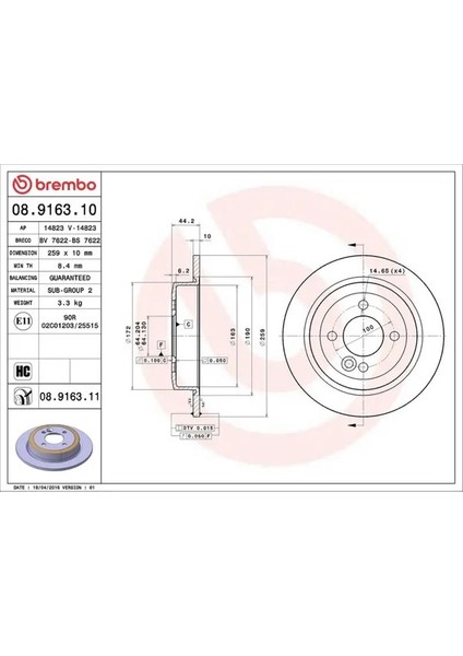 08916310 Arka Fren Diski (2 Adet Fiyatıdır)