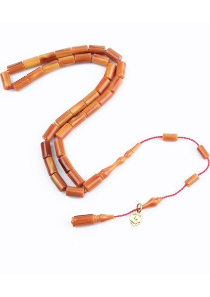 Sıkma Kehribar Alman Numaralı Çubuk Usta Işi Imzalı Bilek Boy Kesme Kesim 5X9MM Tesbih