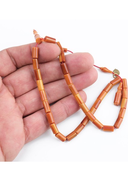 Sıkma Kehribar Alman Numaralı Çubuk Usta Işi Imzalı Bilek Boy Kesme Kesim 5X9MM Tesbih fiyatları