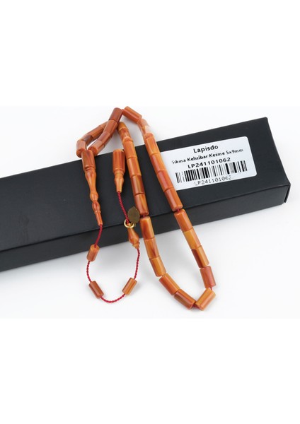 Sıkma Kehribar Alman Numaralı Çubuk Usta Işi Imzalı Bilek Boy Kesme Kesim 5X9MM Tesbih