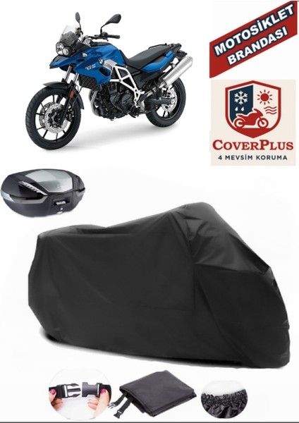 Bmw F 700 Gs Motor Brandası Siyah Arka Çanta Uyumlu Motorsiket Brandası Motor Örtüsü Çadır Su Geçirmez Motosiklet Kılıfı Motor Brandası