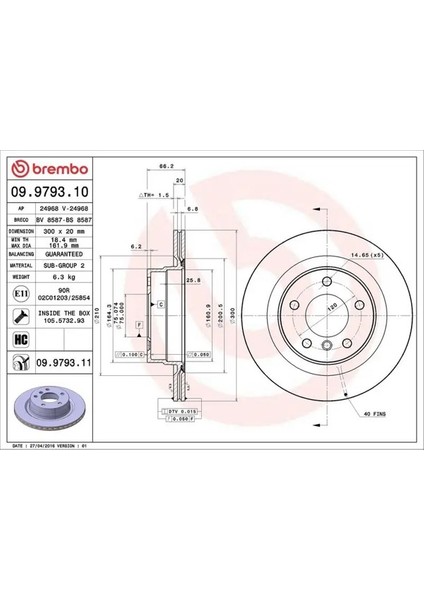 09979310 Arka Fren Diski 34216764651 34216783754 34216855007 (2 Adet Fiyatıdır)