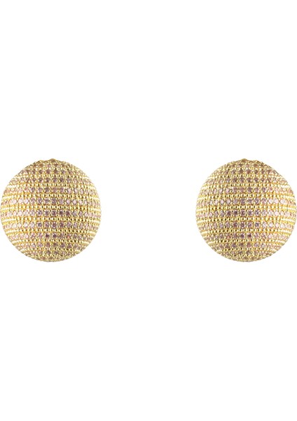Açık Pembe - Altın Küpe Disco Powder Pink Earrings